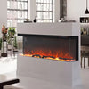 80 inch Electric Fireplace 3 Sided Panoramic Fire Standing Insert LED Flames