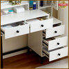 Dressing Table with LED Mirror Modern Makeup Desk Vanity Table + Glass Cabinet
