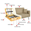 Modern Fabric Sofa Bed 3 Seater Click Clack Living Room Recliner Couch Sofa Grey