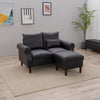 2 Seater faux leather/Linen Fabric Love Seat Sofa Armchair with Footstool Couch