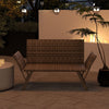 Metal Frame Wicker Couch Patio Convertible Sofa for 2-Grey