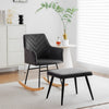 Nursing Rocking Chair with Footstool Velvet Fabric Rocking Chair for Living Room