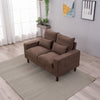 2 Seater faux leather/Linen Fabric Love Seat Sofa Armchair with Footstool Couch