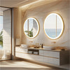 60/80CM Gold Aluminum Framed Led Bathroom Mirror Anti-fog Vanity Mirror Dimmable
