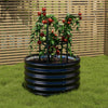 80cm Outdoor Garden Round Metal Raised Vegetable Planter Flower Trough Grow Bed