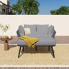 Garden Sofa w/ 2 Cushions Upholstery Outdoor Sun Lounger Balcony Furniture Set