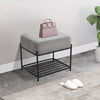 Small Corduroy Shoe Bench Upholstered Storage Footstool Bench Hallway Entryway
