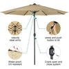 XL 3M Round Outdoor Parasol Tiltable Canopy Garden Patio Umbrella Sun Shelter