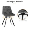 2xSwivel Velvet Dining Chairs Rotatable Metal Legs Kitchen Chairs Modern Grey