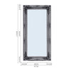Antique Sliver Extra Large Ornate Wall Mirror Carved Framed Wood Frame 173x87cm
