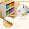 Children Wood Art Table & Art Easel Set Toddler Craft & Activity Table-Natural