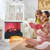 27"/68cm Electric 2000W Fireplace 3-Sided Fireplace Heater with 3-Level Flame