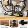 Modern Wood & Metal Freestanding Bookcase with Staggered Open Shelves