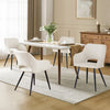 2Pcs Beige Velvet Dining Chair with Diamond Seat & Metal Legs Dining Room