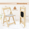 Set of 2 Dining Chairs Foldable Kitchen Chair Portable Wood Kitchen Chair