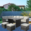 Rattan Outdoor Garden Furniture Conservatory Corner Sofa Patio Set 9 Seater