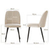 2/4/6 Velvet Suede Dining Chairs Upholstered seat with Metal Legs Kitchen Chairs