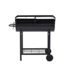 57cm Charcoal Grill BBQ with Thermometer, Stand Wheels& Cooker with Porcelain