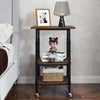3-Tier Printer Cart with Storage Shelves & Locking Wheels-Brown
