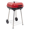 Trolley Portable Outdoor Charcoal BBQ Grill Cart with Wheels&Lid&Bottom Shelf