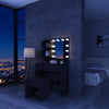 Dressing Table with LED Lights Mirror Vanity Set Makeup Storage Drawer Desk BK