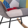 Relax Rocking Chair Fabric Upholstered Single Sofa Armchair w/Solid Wood Legs
