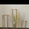 60,80,100cm Set of 3 Gold hexagon Metal Flower Stand Pedestal Plinth QT05400