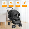 Double Seat Baby Stroller Folding Infant Pushchair with Adjustable Handlebar