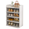 5 Tier Wooden Shoe Rack Tall Storage Shelf Unit Cabinet Organiser Footwear Stand