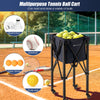 Lightweight Aluminum Tennis Ball Hopper Basket w/ Wheels-Blue