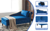 Upholstered Lounge Sofa with Armrest Chaise Sofa with Storage and Pillow Blue