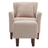 Occasional Scalloped Button High Back Fabric Armchair Sofa Chair Footrest Stool