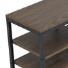 Industrial Shoe Bench Vintage Hallway Rustic Metal Wood Storage Tier Shelf Rack