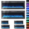 36/40/50/60'' Electric Fireplace LED Wall Mounted/Inset Fire Remote Heater Decor
