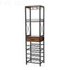 20 Bottles Wine Rack Freestand Floor w/Drawer Tall Wine Bar Stand Shelf Display