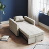 Folding Sofa Bed Fabric Cream Sleeper Pull Out Convertible Arm Chair Adjustable