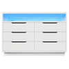 6 Drawer Chest of Drawers Storage Bedroom Living Room Cabinet with LED Lights