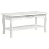Wooden Coffee Tea Table Modern White Shelf Storage Living Room Home Furniture