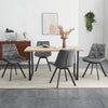 2xSwivel Dining Chairs Velvet Padded Seat Dining Room Kitchen Chair Grey