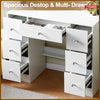 White Dressing Table with LED Mirror Modern Makeup Desk Vanity Table Set Bedroom