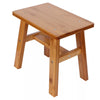 (S Rectangle)Multipurpose Small Bamboo Stool Foot Rest Stool Shower Low Bench