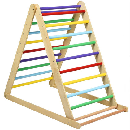 Baby Wooden Climbing Triangle Ladder Foldable Triangle Climber Sliding Color