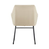 2PC Beige Dining Chair Velvet Padded Seat Dining Room Kitchen Chair Modern
