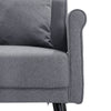 Luxury 2 Seater Grey Linen Fabric Couch Sofa Armchair with 2 Pillows Living Room