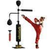 140-205cm Boxing Bag, Freestanding Punching Bag with Reflex Bar, Speed Balls