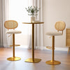 Set of 2 Bar Stools Adjustable Swivel Upholstered Velvet Pub Dining Chairs