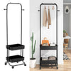 Open Wardrobe Clothes Rail Rack Garment Display Stand & Storage Baskets Mobile