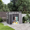 6 x 4 ft Plastic Shed Outdoor Garden Tools Storage House Double Doors，Window
