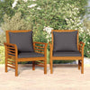 Brokky Sofa Chairs with Dark Grey Cushions 2 pcs Solid Wood Z4S2