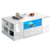 High Gloss Coffee Table With Storage 2 Drawer Wooden Living Room RGB LED Lights